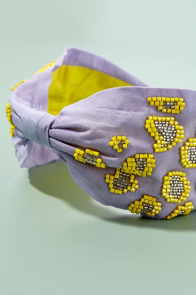 Diadema con estampado de leopardo con cuentas #1