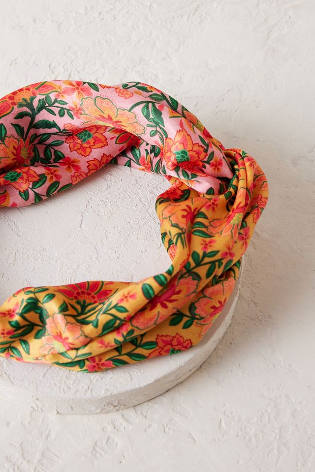 Bandeau turban à fleurs contrastées Kachel #1