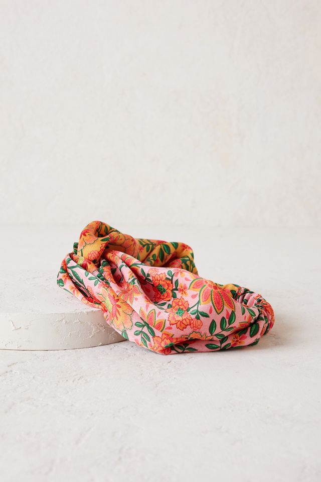 Bandeau turban à fleurs contrastées Kachel