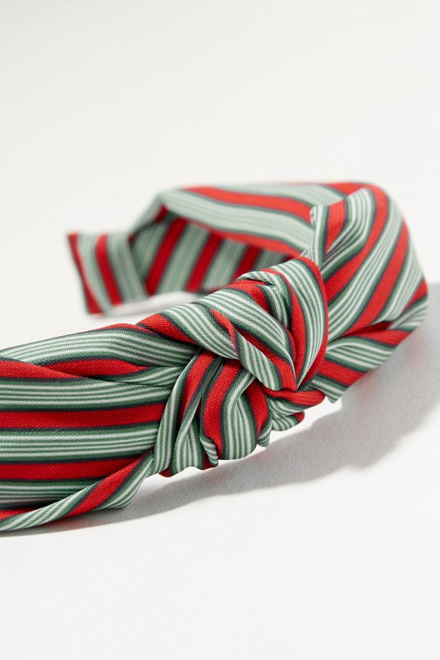 Striped Knotted-Top Headband #1