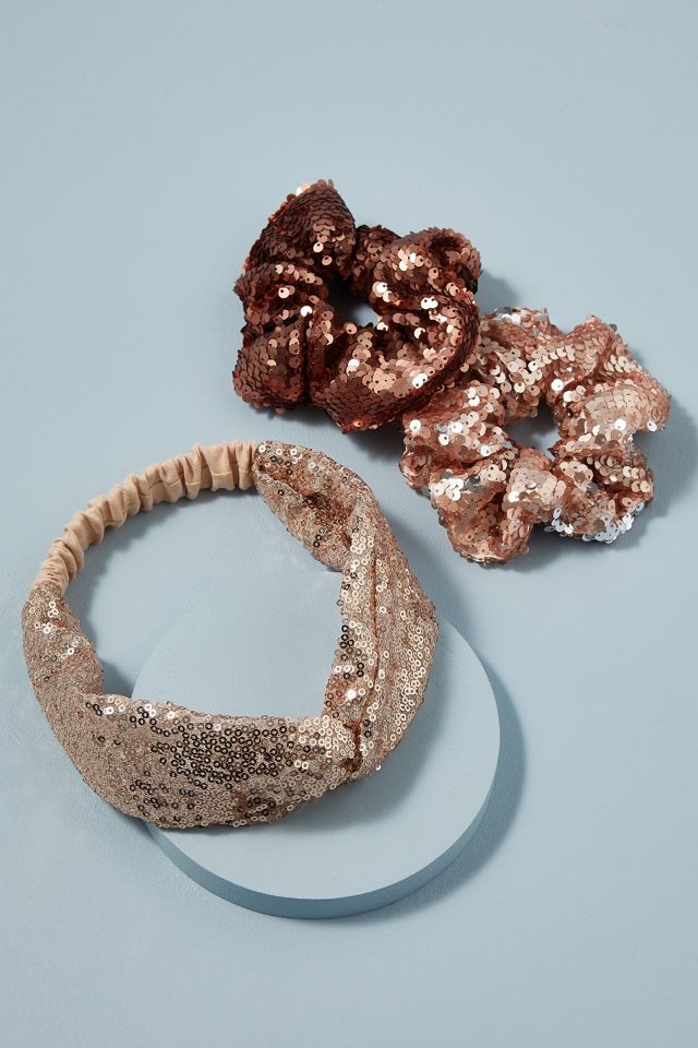 Set of 3 Sequin Hairband and Scrunchies | Anthropologie UK