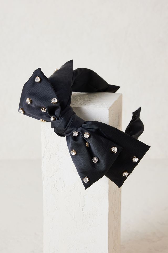 Embellished Satin Bow Headband Anthropologie UK
