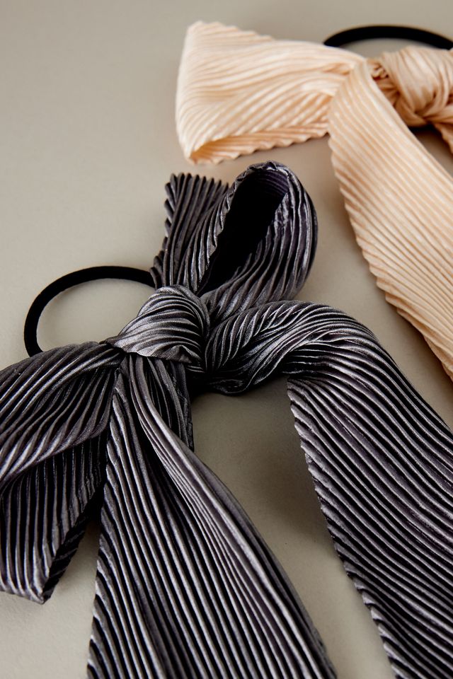 Oversized Plisse Bow Hair Bobbles, Set of 2 #1