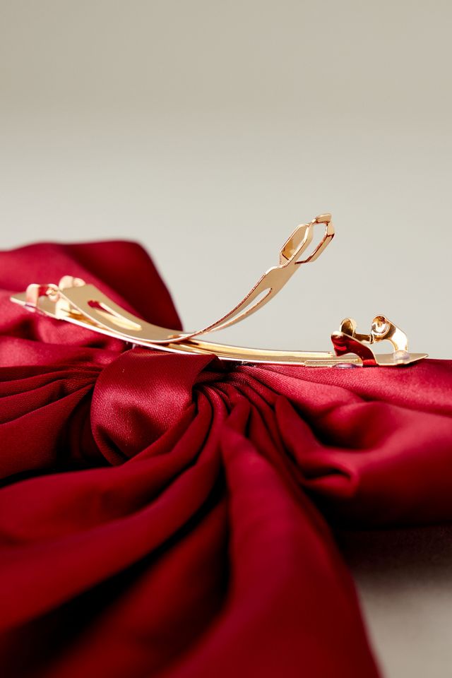 Satin Bow Barrette Hair Clip #2