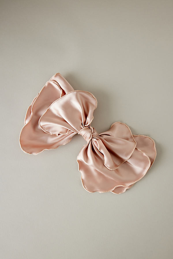 Anthropologie Silky Bow Barrette Hair Clip In Pink