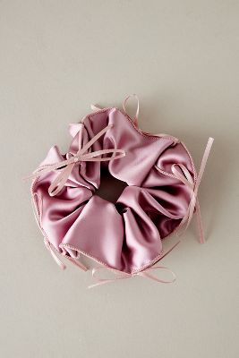By Anthropologie Large Silk Bow Hair Scrunchie