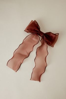 Shop Anthropologie Extra-large Organza Hair Bow In Brown