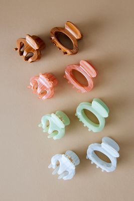 Assorted Resin Hair Claw Clips, Set of 8