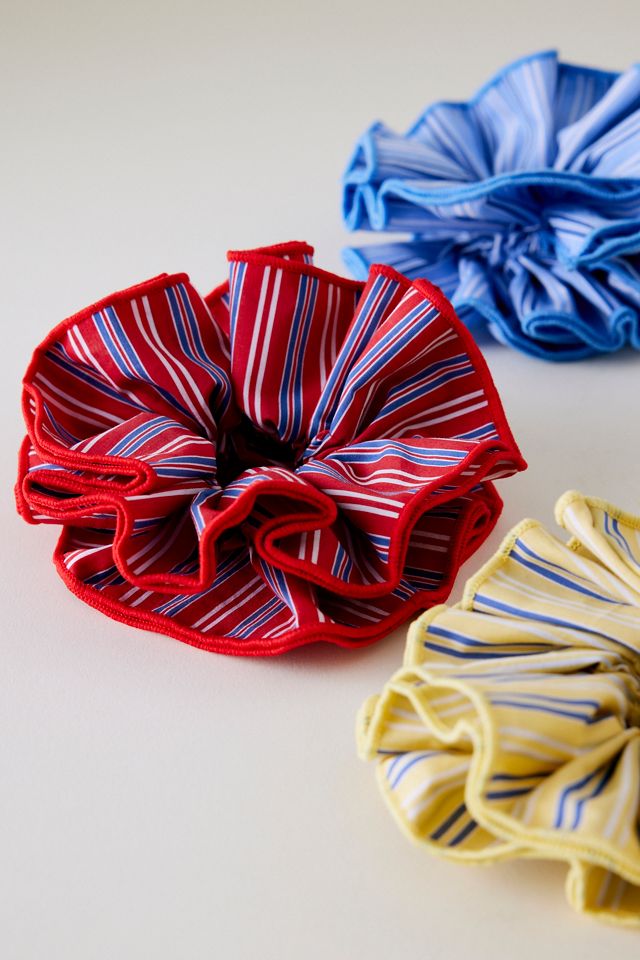 Oversized Stripe Hair Scrunchie