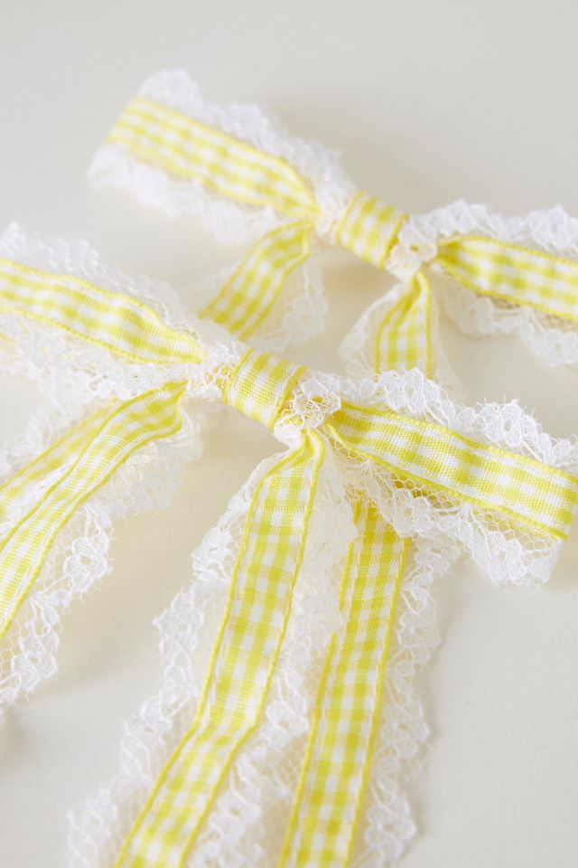 Noeuds en Vichy en Dentelle pour Cheveux, Lot de 2 #1