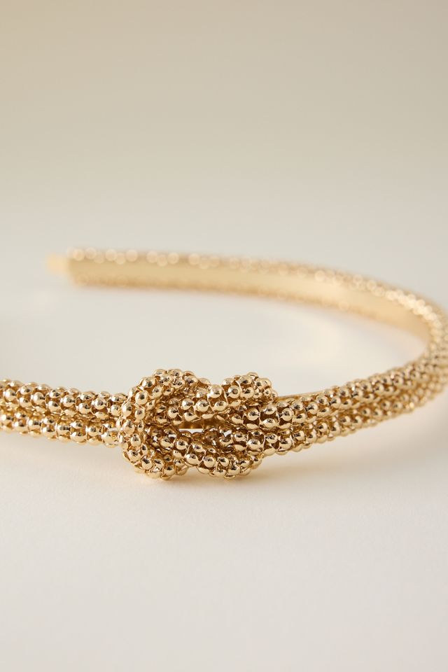 New?Anthropologie-Gold Beaded Headband Pearl Jeweled Headband Wedding Headband, Pearl Headpiece for  main image 4