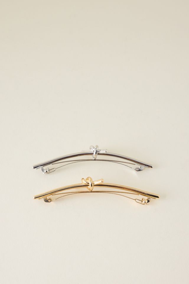 Mixed Metal Chain Barrette Hair Clips, Set of 2 #2