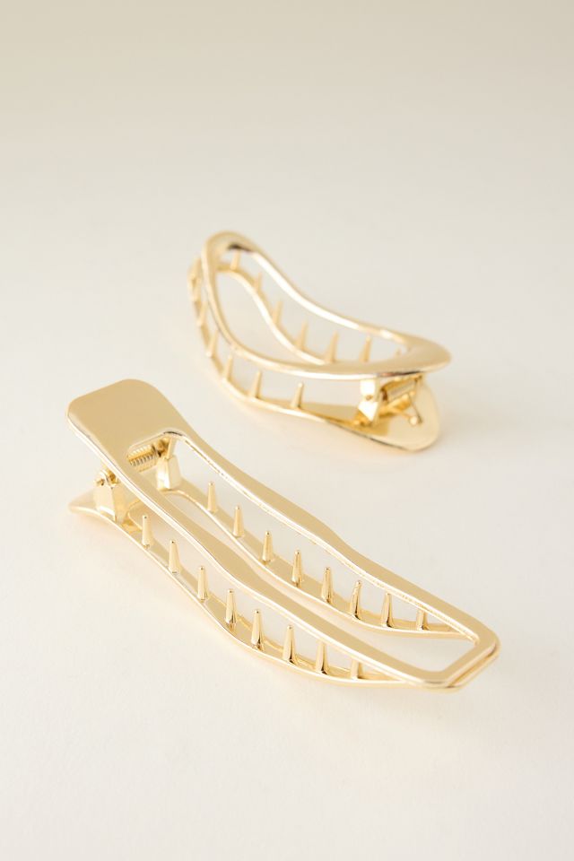 Pinces à cheveux en métal doré, lot de 2 #1
