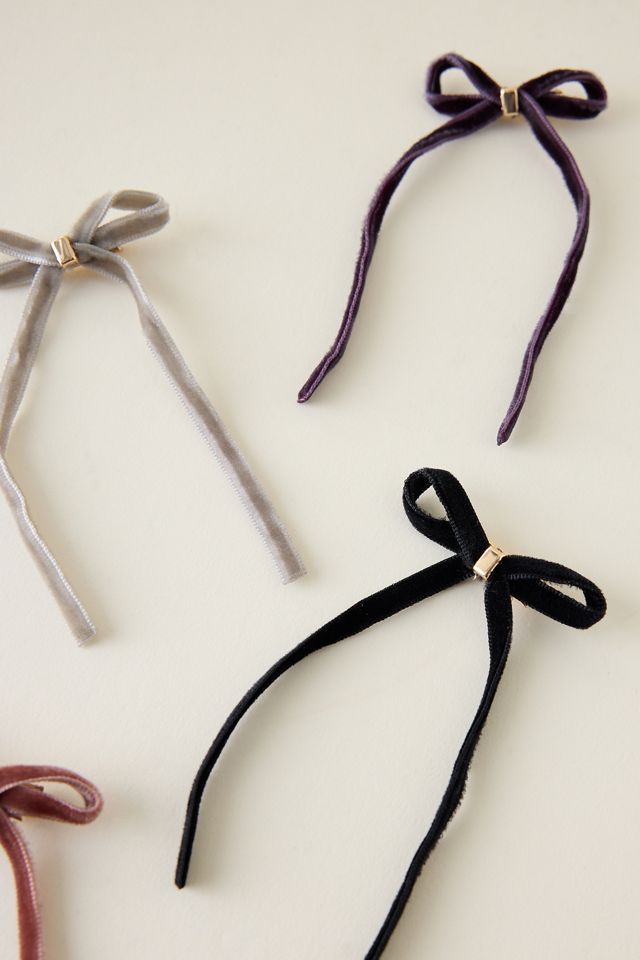 By Anthropologie Mini Samt Haarschleifenclips, 4er-Set #1