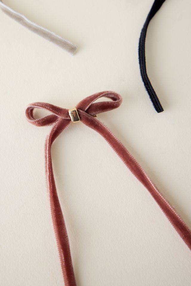 By Anthropologie Mini Samt Haarschleifenclips, 4er-Set #2