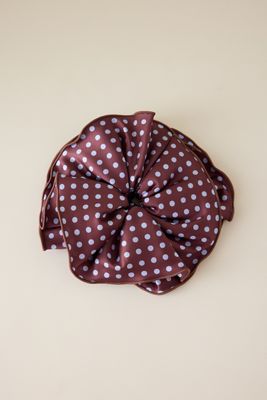 Polka Dot Satin Hair Scrunchie