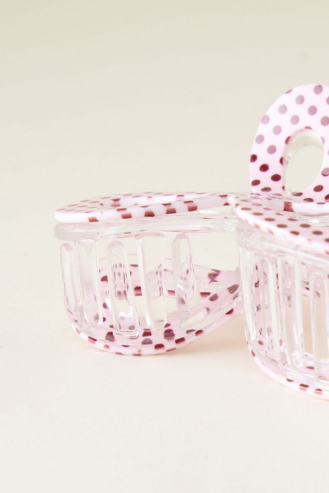 Braune Haarklammer mit Punkten aus Harz #2