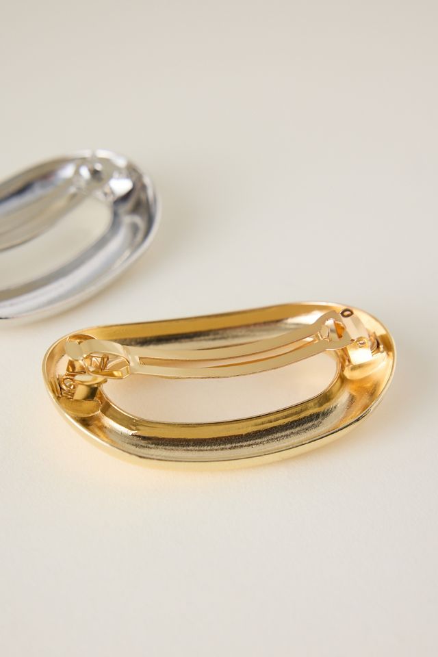 Metal Oval Barrettes, Set of 2 #1