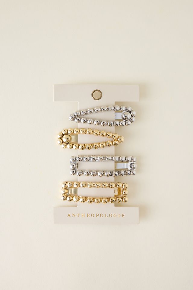 Metal Studded Hair Clips, Pack of 4 #2