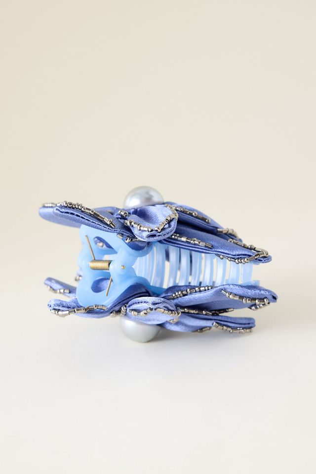 Satin Embellished Flower Claw Clip #1