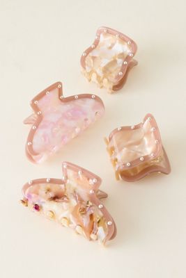 Mini Studded Claw Clips, set of 4