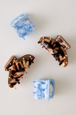 Mini Mollette con Borchie, set da 4