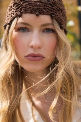 Crochet Beaded Skull Cap