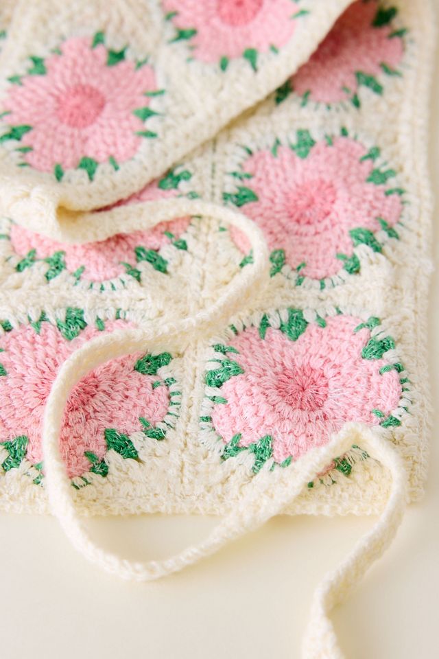 Pañuelo Floral de Crochet para la Cabeza #2