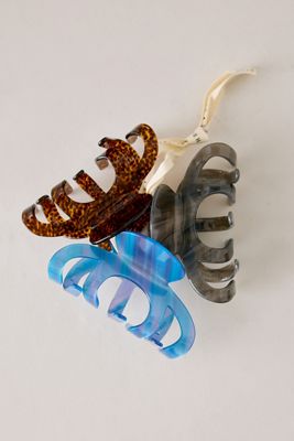 Sortierte Haarspangen aus Kunstharz mit Krallenform, 3er-Set