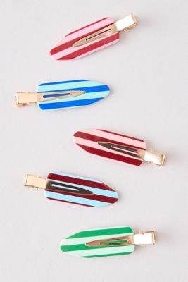 GRWM Stripe Creaseless Hair Clips, Set of 5