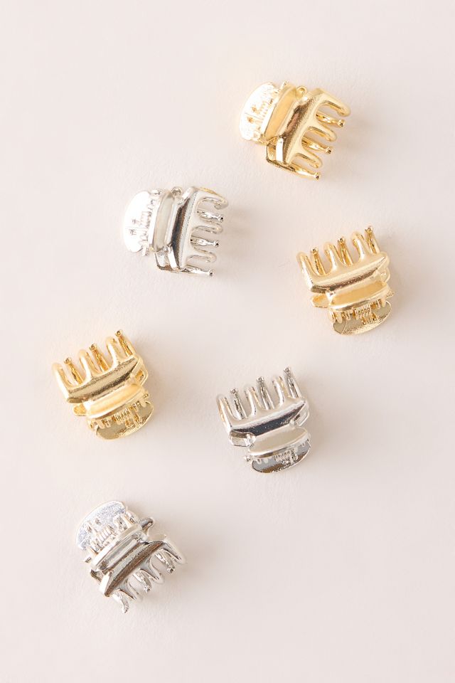 Mixed Metal Mini Claw Clips, Set of 6 #1