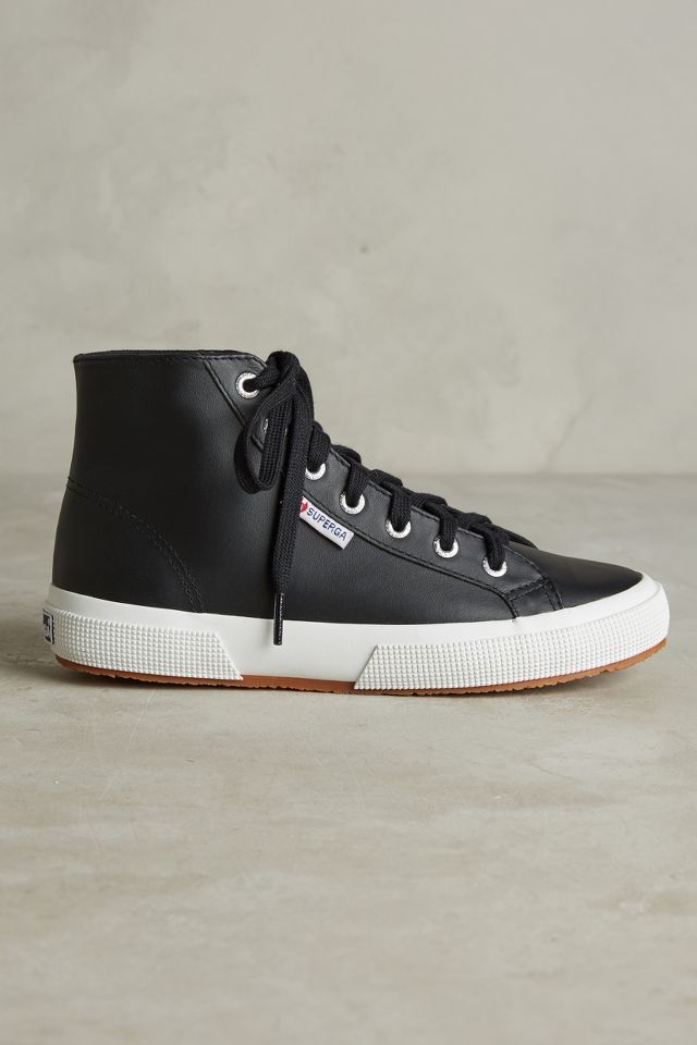 Superga leather store high tops