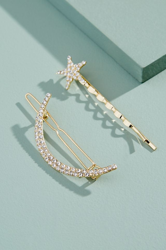 Jewelled Stars and Moon Bobby Pins #1