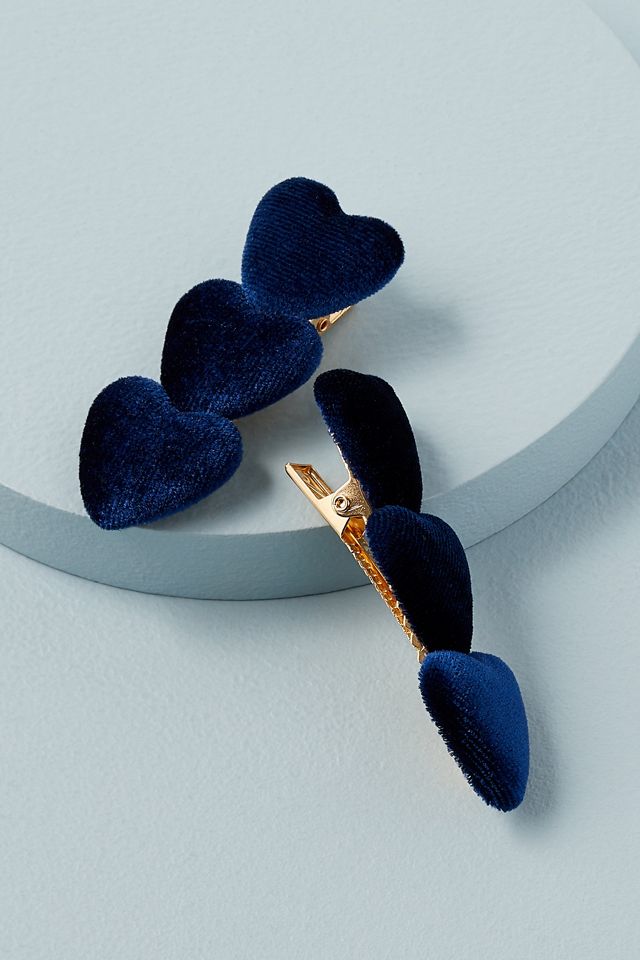 Set of 2 Velvet Slide Hair Clips #1