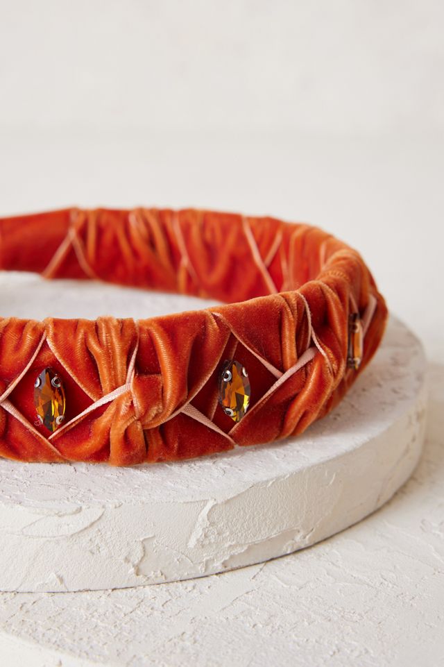 Embellished Woven Velvet Headband | Anthropologie UK display picture 1
