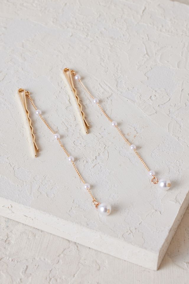 Set of 2 Pearl Chain Bobby Pins | Anthropologie UK