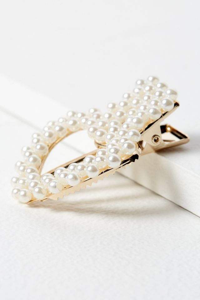 Faux Pearl-Embellished Hair Clip #2