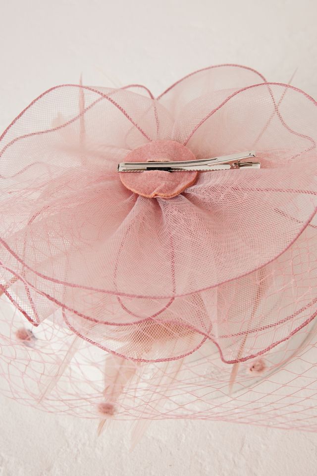 Feather Mesh Fascinator Hair Clip #3