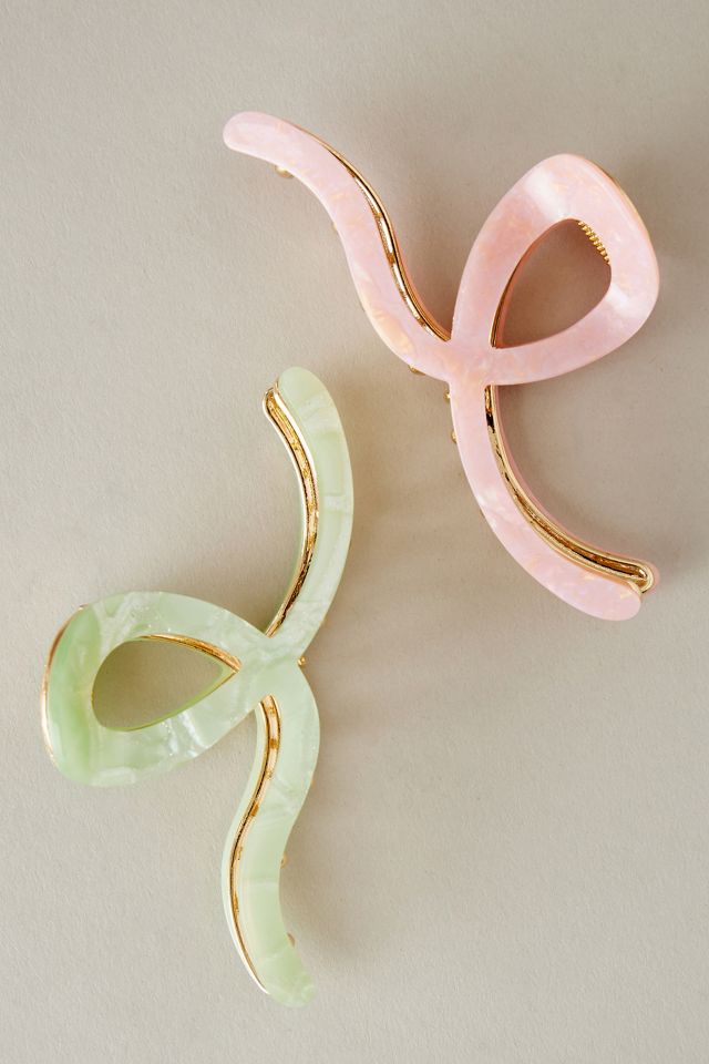 Pinces à cheveux en résine avec nœud, lot de 2 #1
