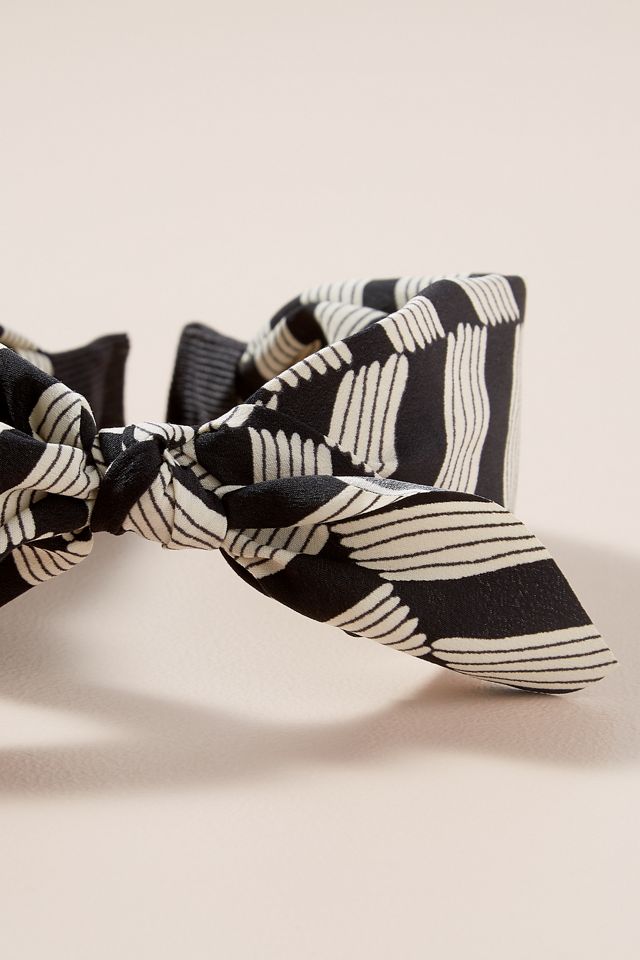 Striped Bow-Detail Wide Headband #1