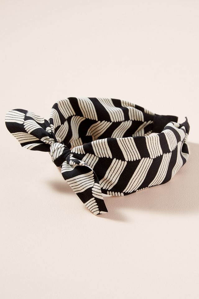 Striped Bow-Detail Wide Headband