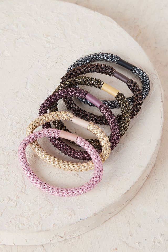 Set of 6 Sparkle Hair Ties Anthropologie UK