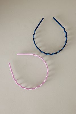 Anthropologie Mixed Comb Headbands, Set Of 2 In Pink