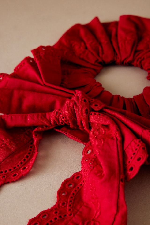 Damson Madder Lace Bow Hair Scrunchie #1