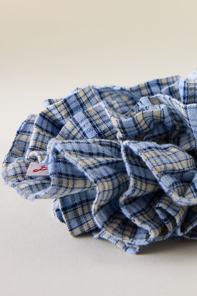 Damson Madder Check Garter Scrunchie #1