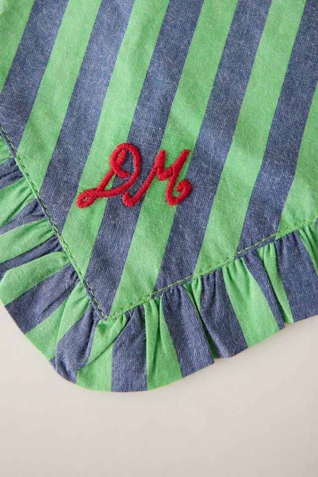 Pañuelo para la Cabeza de Rayas Lima y Azul Marino Damson Madder #2