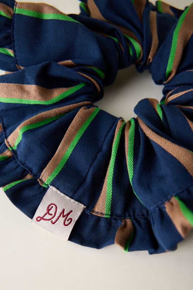 Scrunchie para Cabello de Rayas Pop con Volantes Damson Madder #1