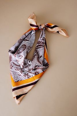 Shop Anthropologie Heritage Print Headscarf In Orange