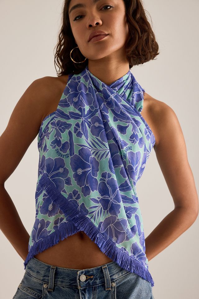 Mini sarong à franges à motifs Celandine #1
