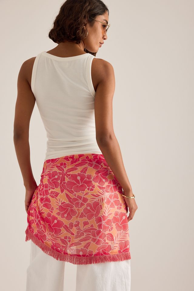 Celandine Fringed Pattern Mini Sarong #2